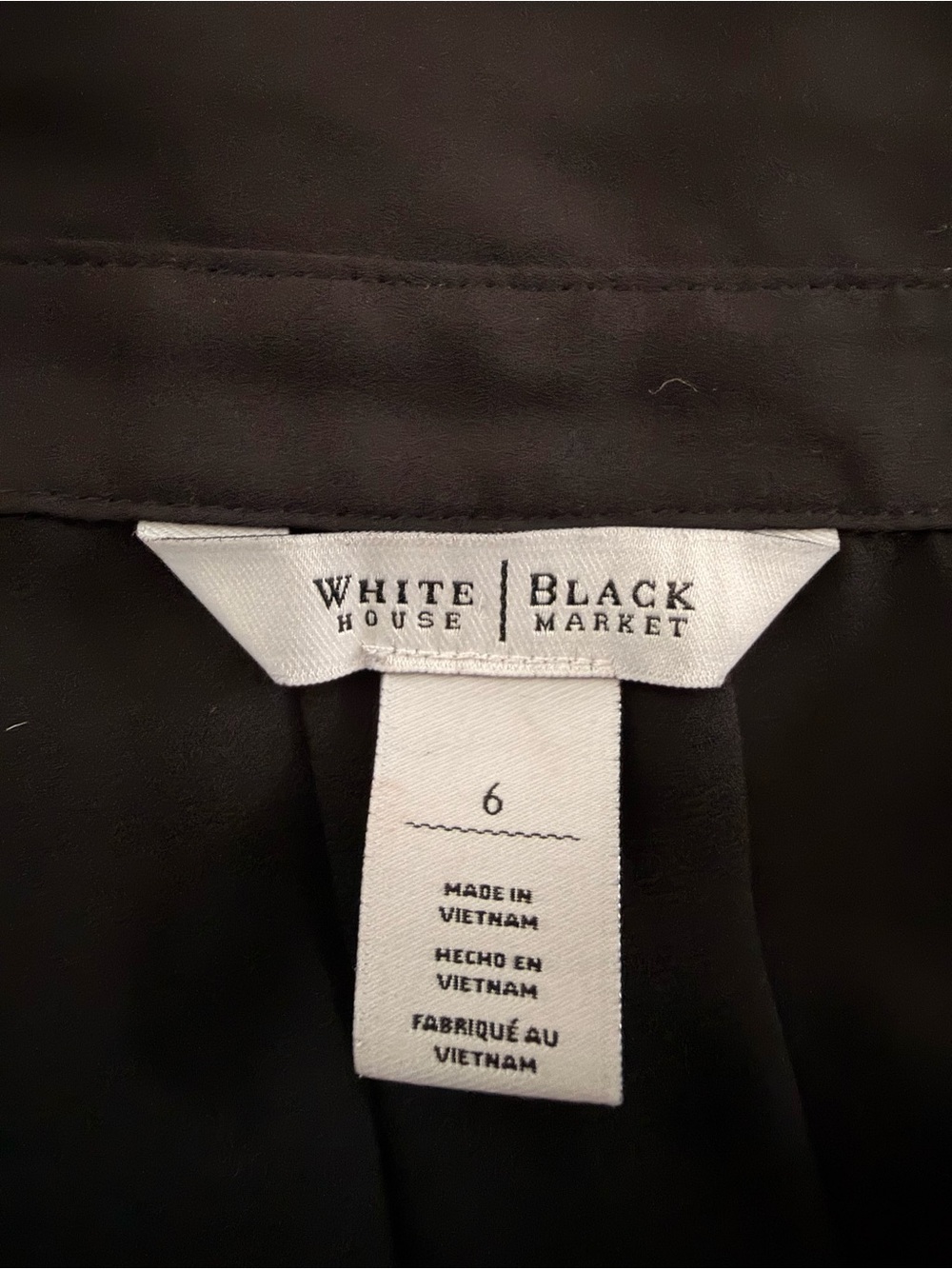 White House Black Market Black Blouse